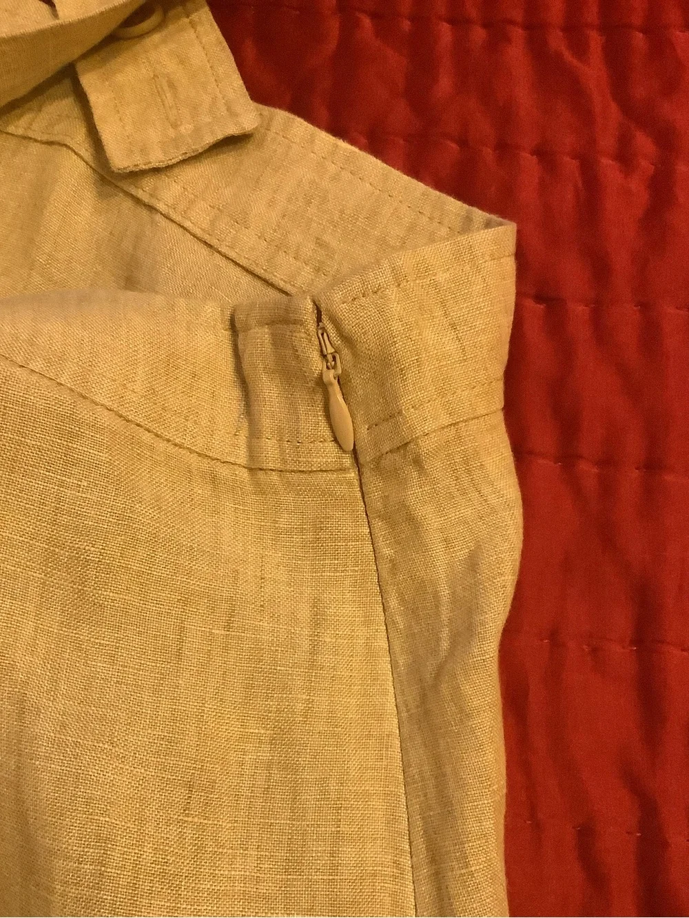 Eileen Fisher Light Beige Tiered Linen Sundress, 2X.